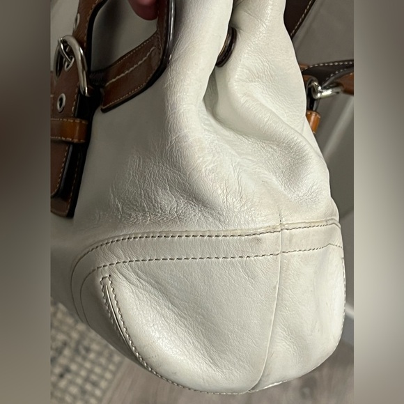 Vintage Coach 9636 Leather Soho Hamptons Satchel brown trim, buckles, tag - Picture 7 of 15